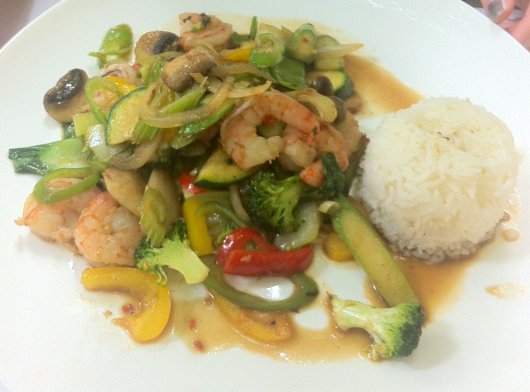 Shrimps mit Wok-Gemüse Shrimps mit Wok-Gemüse