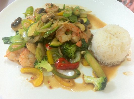 Shrimps mit Wok-Gemüse