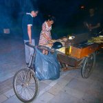 Mobile Straßenküche auf einem Fahrrad
