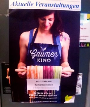 Plakat für die Buchpräsentation Gaumenkino