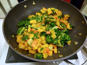 Mangold-Kürbis-Gemüse in der Pfanne Mangold-Kürbis-Gemüse in der Pfanne